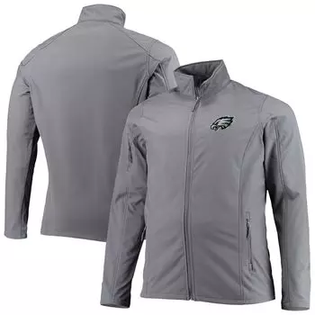 Мужская темно-серая куртка Dunbrooke Philadelphia Eagles Big & Tall Sonoma Softshell с молнией во всю длину