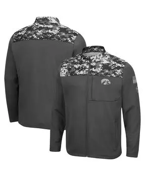 Мужская темно-серая куртка iowa hawkeyes oht в стиле милитари appreciation digi camo с молнией во всю длину Colosseum, мульти