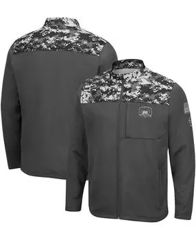 Мужская темно-серая куртка ohio bobcats oht в стиле милитари appreciation digi camo с молнией во всю длину Colosseum, мульти