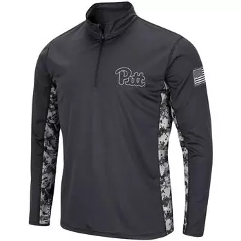 Мужская темно-серая куртка Pitt Panthers OHT Military Appreciation Digi Camo с молнией четверть четверти Colosseum