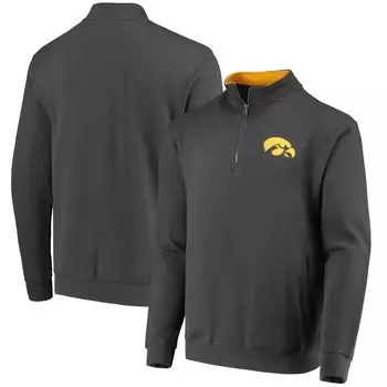 Мужская темно-серая куртка с молнией до четверти и логотипом Iowa Hawkeyes Tortugas Colosseum