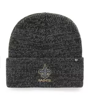 Мужская темно-серая мужская вязаная шапка с манжетами в тон New Orleans Saints Brain Freeze '47 '47 Brand