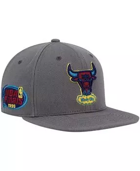 Мужская темно-серая облегающая шляпа из карбона Chicago Bulls Hardwood Classics 1996 NBA Finals Mitchell & Ness, серый