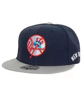 Мужская темно-серая приталенная шляпа New York Yankees Base Loaded Mitchell & Ness, синий