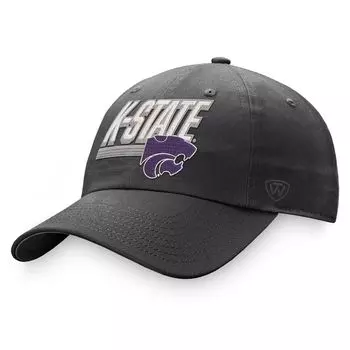 Мужская темно-серая регулируемая шляпа Top of the World Kansas State Wildcats Slice