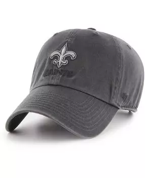 Мужская темно-серая регулируемая шляпа в тон New Orleans Saints Clean Up '47 Brand