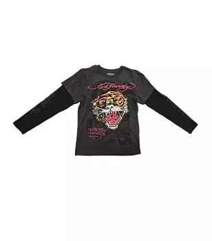Мужская темно-серая термофутболка Tiger Hang Down Ed Hardy