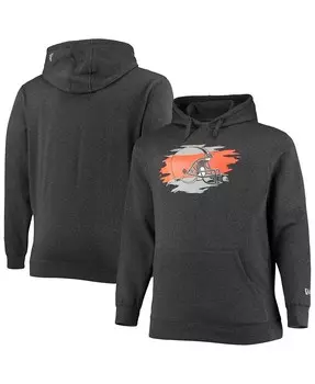 Мужская темно-серая толстовка с капюшоном cleveland browns big and tall primary logo New Era, мульти