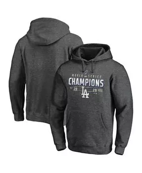 Мужская темно-серая толстовка с капюшоном los angeles dodgers 2020 world series champions locker room big and tall pullover Fanatics, мульти