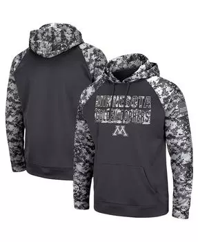 Мужская темно-серая толстовка с капюшоном minnesota golden gophers oht в стиле милитари appreciation digital camo pullover hoodie Colosseum, мульти