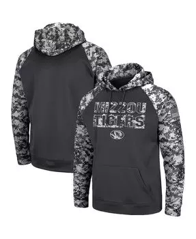 Мужская темно-серая толстовка с капюшоном missouri tigers oht в стиле милитари appreciation digital camo Colosseum, мульти