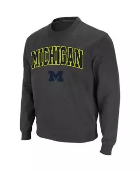 Мужская темно-серая толстовка с круглым вырезом с логотипом michigan wolverines arch logo Colosseum, мульти