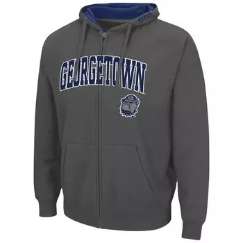 Мужская темно-серая толстовка с молнией во всю длину Georgetown Hoyas Arch & Logo 3.0 Colosseum
