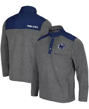 Мужская темно-серая вересковая куртка penn state nittany lions huff snap pullover Colosseum, мульти