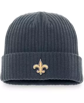 Мужская темно-серая вязаная шапка New Orleans Saints Dark Shadow с манжетами Fanatics