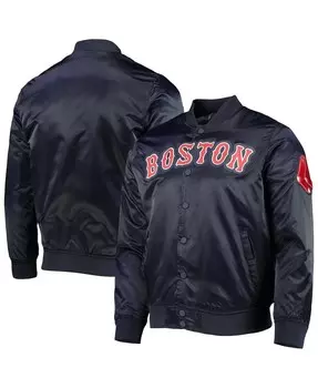 Мужская темно-синяя атласная куртка boston red sox с надписью wordmark full-snap Pro Standard, синий
