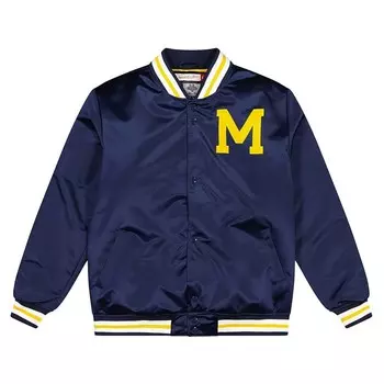 Мужская темно-синяя атласная куртка Ncaa University Of Michigan Champ City MITCHELL & NESS, темно-синий