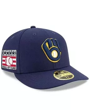 Мужская темно-синяя бейсбольная кепка Milwaukee Brewers National Baseball Fame Low Profile 59FIFTY New Era, синий