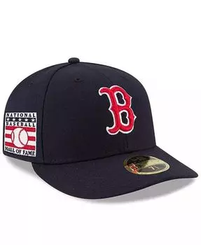 Мужская темно-синяя бейсболка Boston Red Sox, Национальный зал славы бейсбола, низкопрофильная 59FIFTY, приталенная кепка New Era, синий