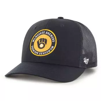 Мужская темно-синяя бейсболка Milwaukee Brewers '47 представляет регулируемую кепку Trucker