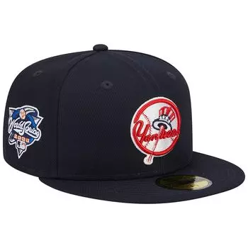 Мужская темно-синяя бейсболка New Era New York Yankees с основным логотипом команды World Series 2000, цвет 59FIFTY, облегающая шляпа