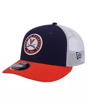 Мужская темно-синяя бейсболка Virginia Cavaliers Throwback Circle Patch 9Fifty Trucker Snapback New Era, синий