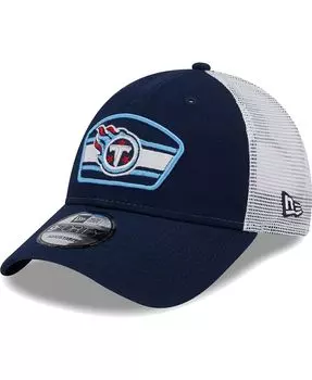 Мужская темно-синяя, белая бейсболка Tennessee Titans с нашивкой-логотипом Trucker 9FORTY Snapback New Era