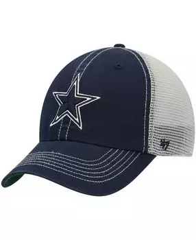 Мужская темно-синяя, белая кепка Dallas Cowboys Trawler Trucker Clean Up Snapback '47 Brand