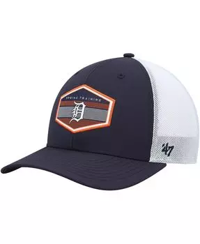 Мужская темно-синяя белая кепка Detroit Tigers Spring Training Burgess Trucker Snapback '47 Brand