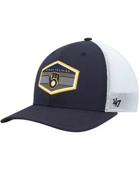 Мужская темно-синяя белая кепка Milwaukee Brewers Spring Training Burgess Trucker Snapback '47 Brand