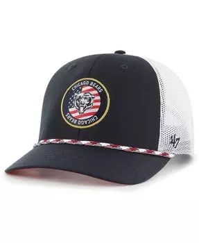 Мужская темно-синяя, белая регулируемая кепка Chicago Bears Union с нашивкой Trucker '47 Brand
