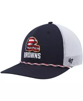 Мужская темно-синяя, белая регулируемая шляпа с флагом Cleveland Browns '47 '47 Brand