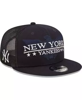 Мужская темно-синяя черная кепка New York Yankees Patriot Trucker 9Fifty Snapback New Era