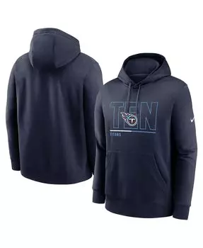 Мужская темно-синяя флисовая толстовка с капюшоном tennessee titans city code club Nike, синий