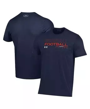 Мужская темно-синяя футболка Auburn Tigers 2024 Sideline Football Performance Under Armour, синий
