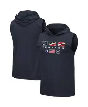 Мужская темно-синяя футболка без рукавов с капюшоном usc trojans oht в стиле милитари Colosseum, синий