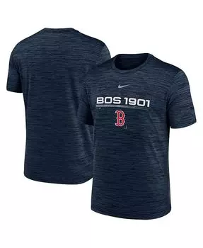 Мужская темно-синяя футболка Boston Red Sox Wordmark Velocity Performance Nike, синий