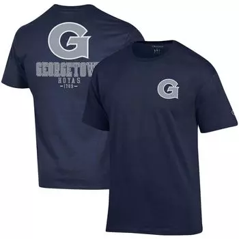 Мужская темно-синяя футболка Champion Georgetown Hoyas Stack 2-Hit