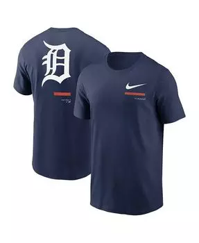 Мужская темно-синяя футболка через плечо Detroit Tigers Nike, синий