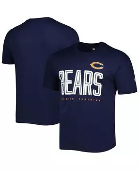 Мужская темно-синяя футболка chicago bears combine authentic training huddle up New Era, синий