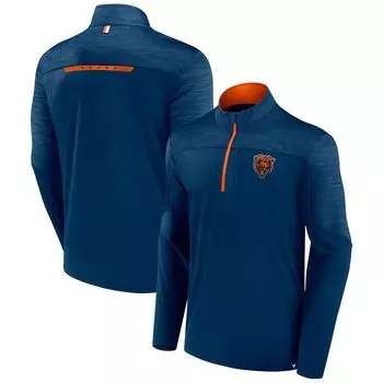 Мужская темно-синяя футболка Chicago Bears Defender с молнией до половины Fanatics