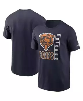 Мужская темно-синяя футболка Chicago Bears Lockup Essential Nike, синий