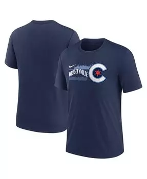 Мужская темно-синяя футболка Chicago Cubs City Connect Tri-Blend Nike, синий
