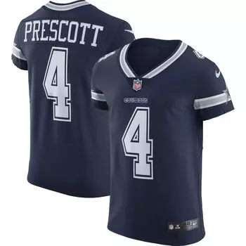 Мужская темно-синяя футболка Dak Prescott Dallas Cowboys Vapor Elite Player Nike