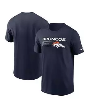 Мужская темно-синяя футболка Denver Broncos Division Essential Nike, синий