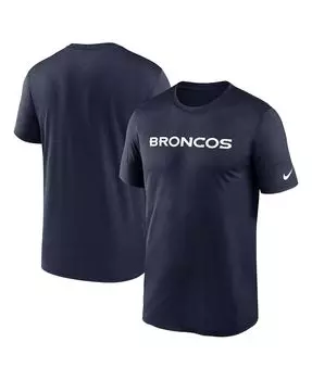 Мужская темно-синяя футболка Denver Broncos Legend Wordmark Performance Nike