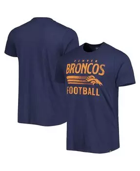 Мужская темно-синяя футболка denver broncos с надписью rider franklin '47 Brand, синий