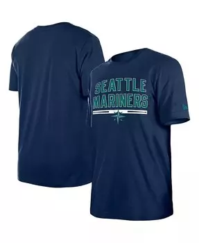 Мужская темно-синяя футболка для тренировки ватина Seattle Mariners New Era, синий
