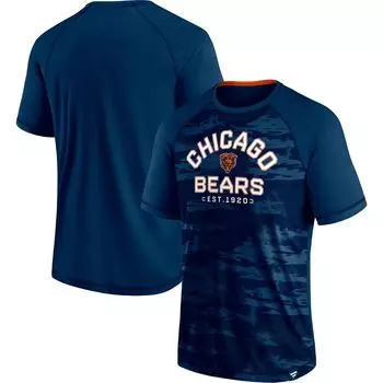 Мужская темно-синяя футболка Fanatics с логотипом Chicago Bears Hail Mary реглан