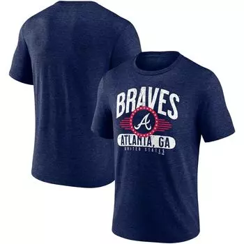 Мужская темно-синяя футболка Fanatics с вереском Atlanta Braves Badge of Honor Tri-Blend